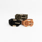 Braided Suede Accent Oval Buckle Belt