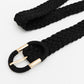 Braided Suede Accent Oval Buckle Belt