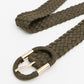 Braided Suede Accent Oval Buckle Belt