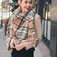 Flannel Frayed Edge Blanket Scarf