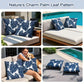 17.3 In. X 17.3 In. Patio Square Outdoor Throw Pillow in Palm Leaf (2-Pack)