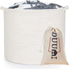 Rope Baskets 17"X17"X15" Large Storage Baskets,Woven Nursery Bins,Cotton Baskets,,White Basket,Blanket Storage Baskets,Off White