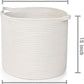 Rope Baskets 17"X17"X15" Large Storage Baskets,Woven Nursery Bins,Cotton Baskets,,White Basket,Blanket Storage Baskets,Off White