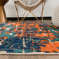 Contemporary Distressed Abstract Indoor/Outdoor Area Rug 5' X 7' Multi