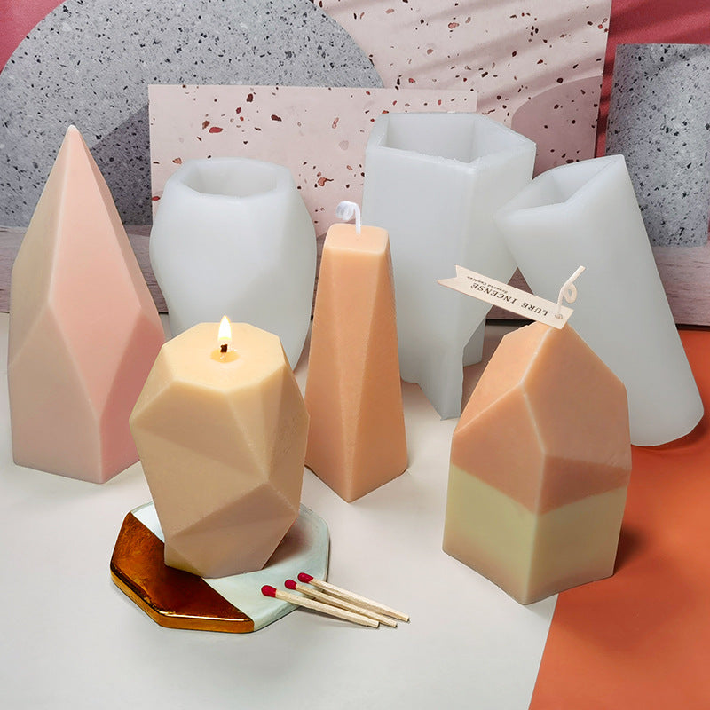 Geometric Stone Aromatherapy Candle Silicone Mold