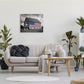 24 In. X 30 In. "Black and White Farmhouse Barn American Flag" by James Mcloughlin Canvas Wall Art