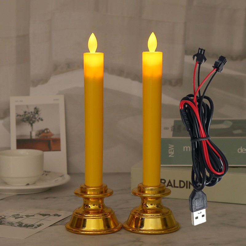 Long Brush Holder Electronic Candle Buddha Light
