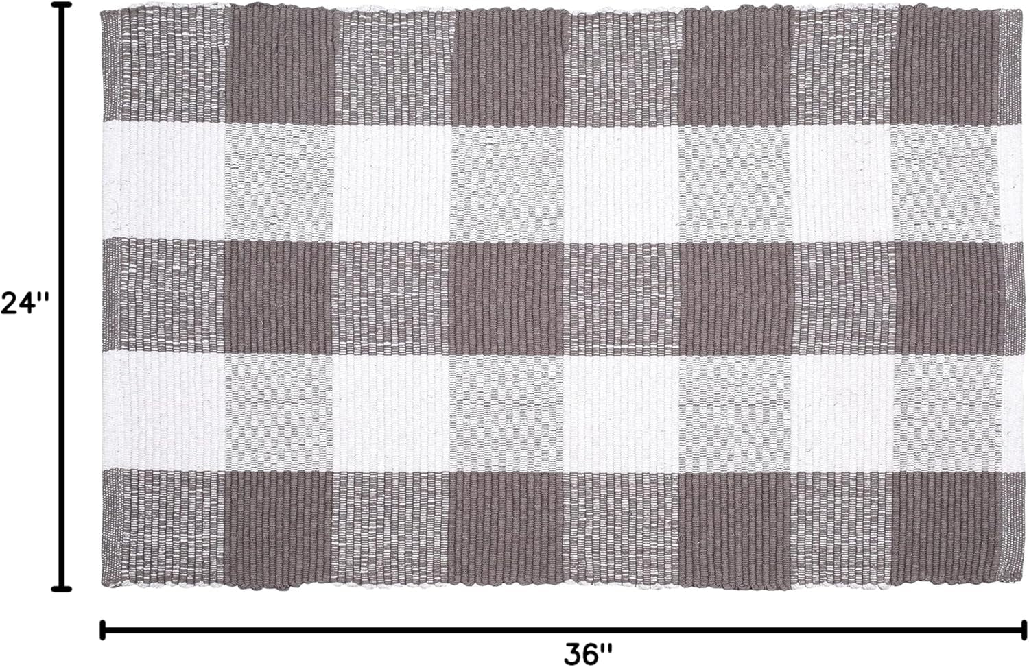 Rug Buffalo Plaid Area Rug 24X36 Inch (2X3), Charcoal & White, Reversible Cotton Woven Farmhouse Rug for Living Room, Kitchen, Entryway, Bathroom