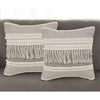 Beige Striped Polyester 20 In. X 20 In. Throw Pillow Set of 2