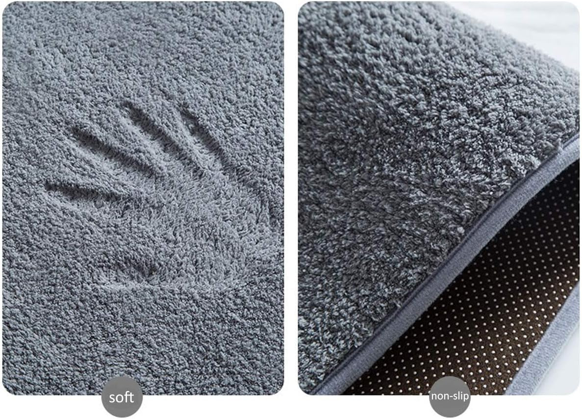 Microfiber Bathroom Rug Mat, Non Slip Absorbent Cozy Soft Mat Bathroom Rug Carpet for Shower Room Toilet Bathroom Mat (15.7X23.6 Inch, Blue)