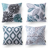 New Living Series Double-Sided Design Decorative Throw Pillow Cover, 18" X 18", Blue/Black, 4 Pack