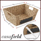 2Pk Wide Pantry Baskets, Wicker Hyacinth Seagrass Kitchen Shelf Storage Bins