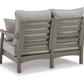 Contemporary Visola Outdoor Loveseat with Cushion Gray