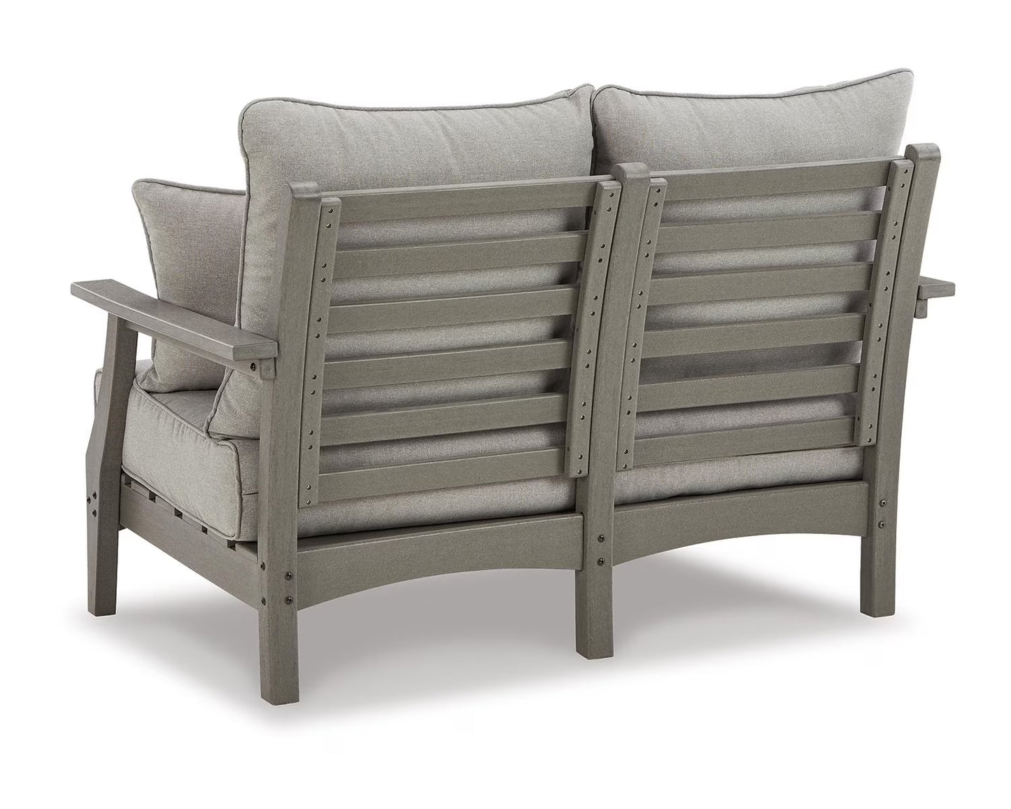 Contemporary Visola Outdoor Loveseat with Cushion Gray