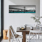 Philadelphia Skyline City Canvas Wall Art Decor Framed 14"X48" Black and White Aqua Green Teal Panorama Cityscape Pictures Artwork Painting Poster for Bedroom Office Decoration Stretch