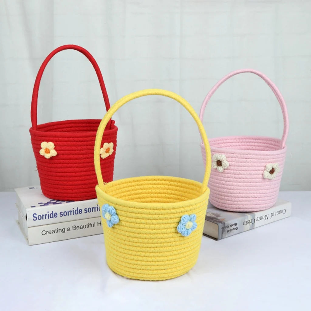 Wedding Flower Basket with Handle Candy Storage Baskets Candy Gift Tote Baskets Organizers Kitchen Home Decorations