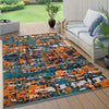 Contemporary Distressed Abstract Indoor/Outdoor Area Rug 5' X 7' Multi