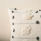 Boho Woven Tufted Series Decorative Throw Pillow Cover, 18" X 18", Beige with Black Dot, 1 Pack