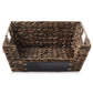 2Pk Wide Pantry Baskets, Wicker Hyacinth Seagrass Kitchen Shelf Storage Bins