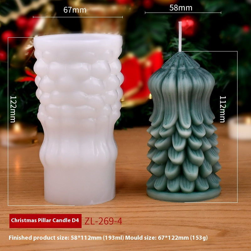 Christmas Cylindrical Aromatherapy Candle Silicone Mold