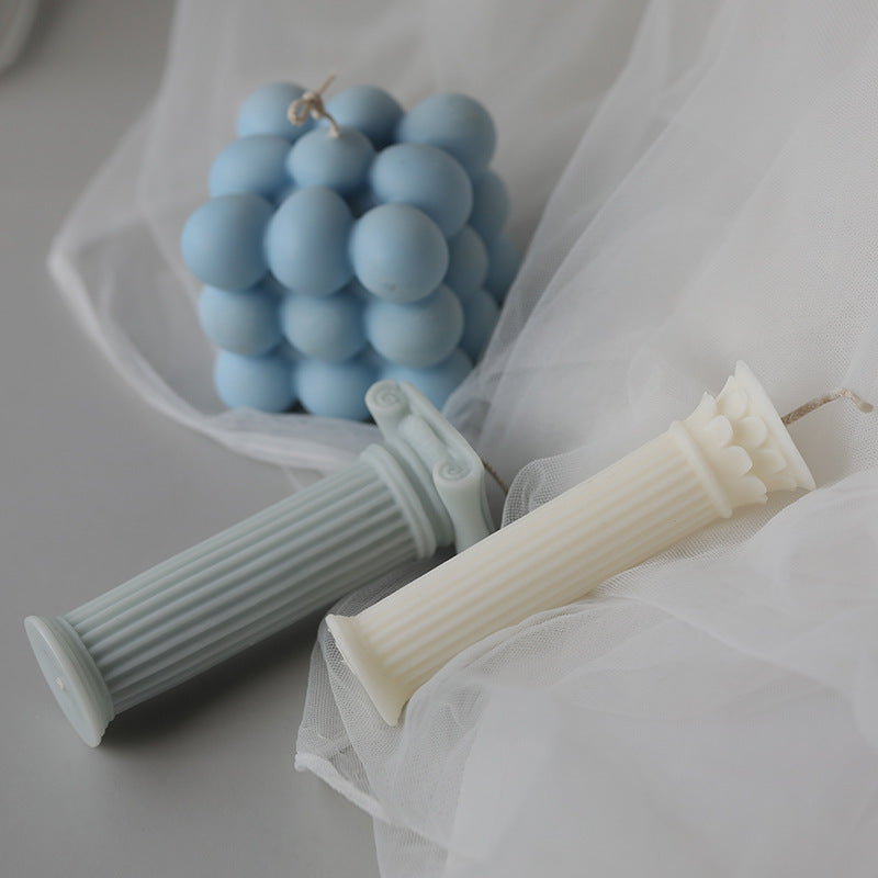 DIY Roman Column Candle Plaster Silicone Mold