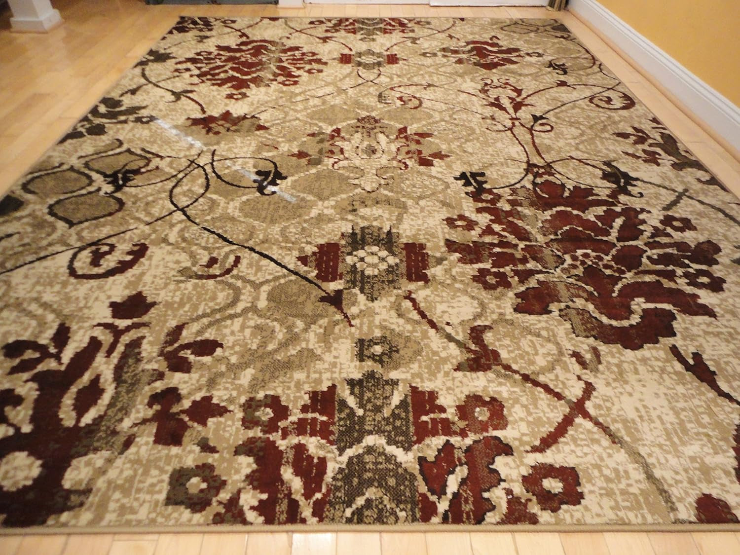 Modern Burgundy Rugs Living Dining Room Red Cream Beige Area Rugs 8X10 Rugs Clearance Contemporary Rugs Burgundy Cream Beige 8X11 Rug