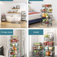 Kitchen Storage Baskets Black Iron Wire Storage Bins with Wheels and Feet, Stackable Vegetable Storage Baskets (6-Tier Baskets)
