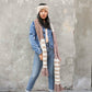 Boho Speckle Stripe Tassel Scarf