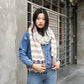 Boho Speckle Stripe Tassel Scarf