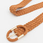 Braided Suede Accent Oval Buckle Belt