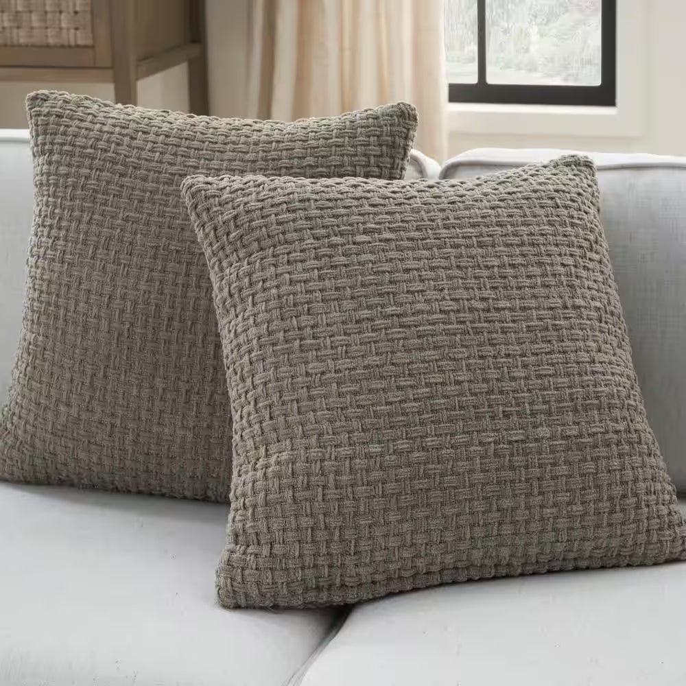 Lifestyle Grey 18 In. X 18 In. Square Throw Pillow