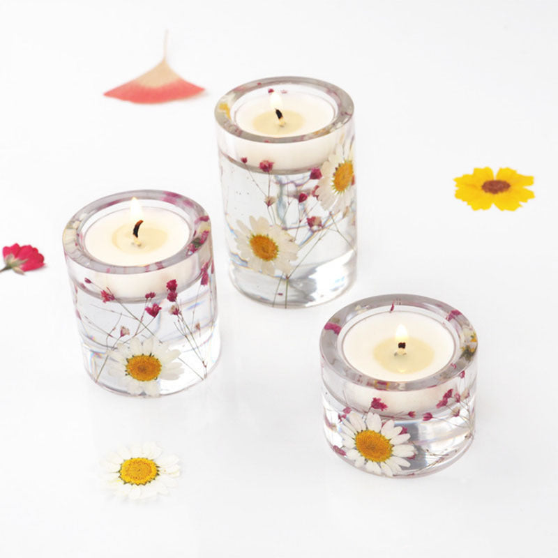 Crystal Epoxy Resin Candle Holder Silicone Mold