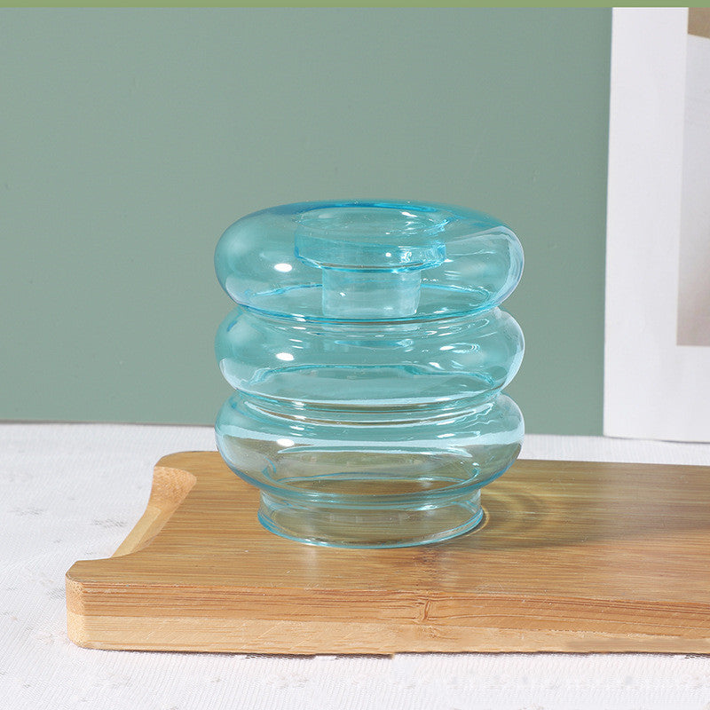 Retro Creative Minimalist Modern Glass Candle Holder Donut