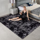 Shag Ultra Soft Area Rug, Non-Skid Fluffy 6'X9' Tie-Dyed Grey&Blue Fuzzy Indoor Large Faux Fur Rugs for Living Room Bedroom Nursery Decor Furry Carpets Kids Playroom