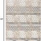 Distressed Geometric Indoor/Outdoor Beige Area Rug Modern Tribal Stripe, Durable Stain Resistant Perfect for Patio, Backyard, Deck and Outdoor Lounge 7'10" X 10'