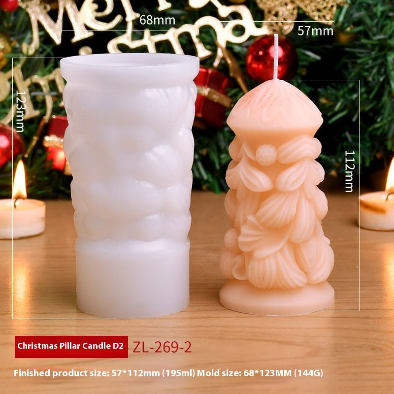 Christmas Cylindrical Aromatherapy Candle Silicone Mold
