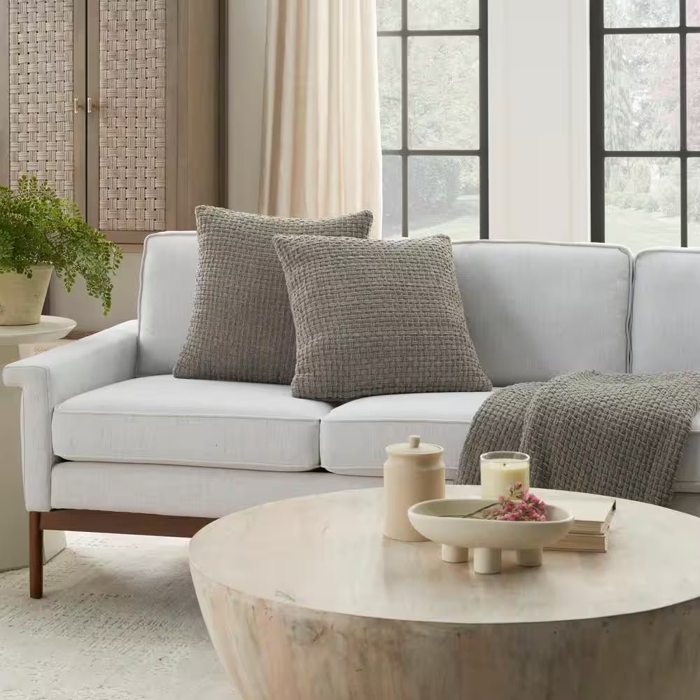 Lifestyle Grey 18 In. X 18 In. Square Throw Pillow