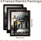 Framed Paris Wall Art Set of 3-12 X 16 Inch Black White Eiffel Tower Pictures for Bedroom & Living Room Decor | Modern Trendy Parisian Themed Wall Decor