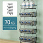 Kitchen Storage Baskets Black Iron Wire Storage Bins with Wheels and Feet, Stackable Vegetable Storage Baskets (6-Tier Baskets)