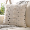 Boho Woven Tufted Series Decorative Throw Pillow Cover, 18" X 18", Beige with Black Dot, 1 Pack