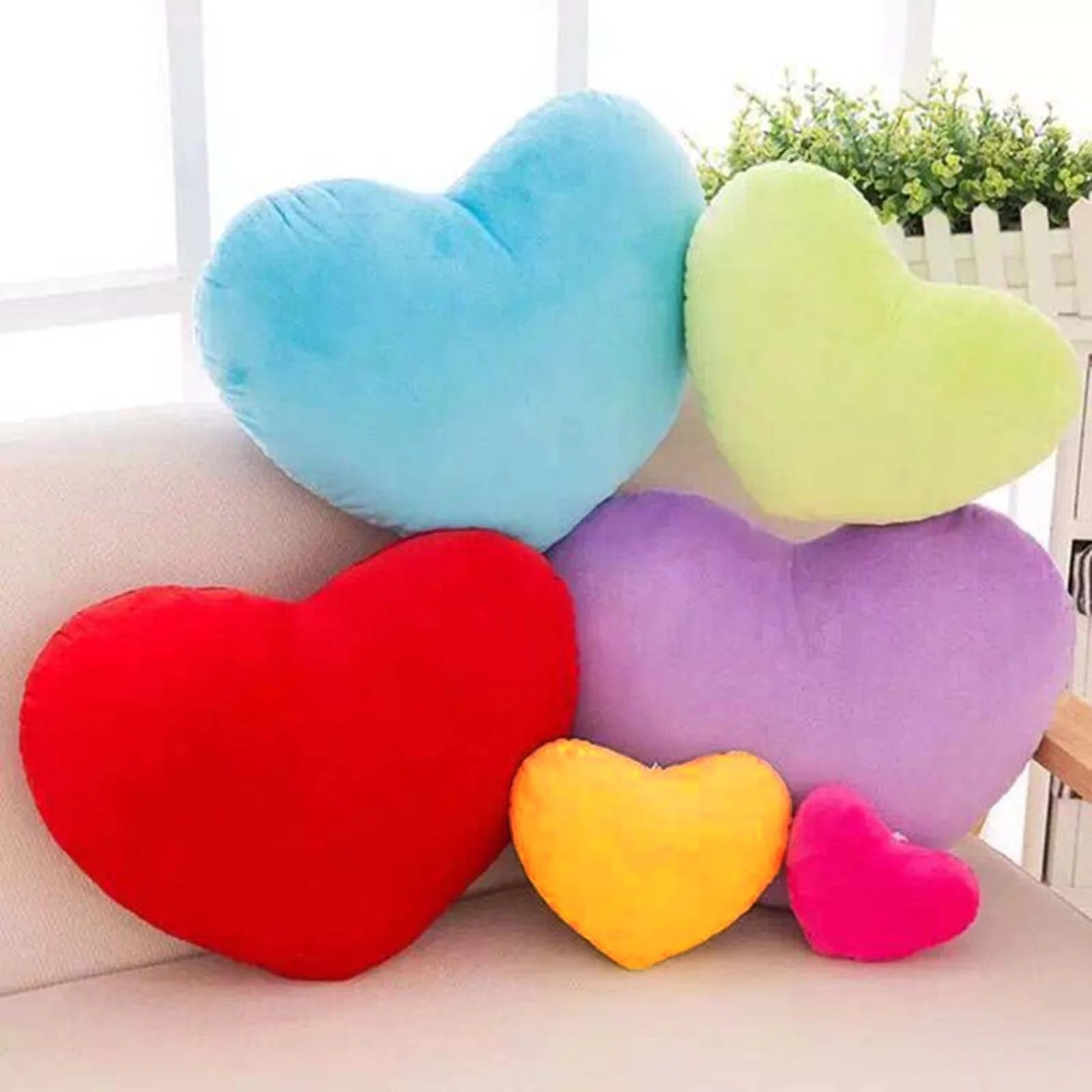 Gift for Him  Heart Pillow, Pink Heart Shaped Pillows Decorative Pillow, Plush Heart Shaped Throw Pillow for Bedroom Living Kids Room 6 Inch Yellow