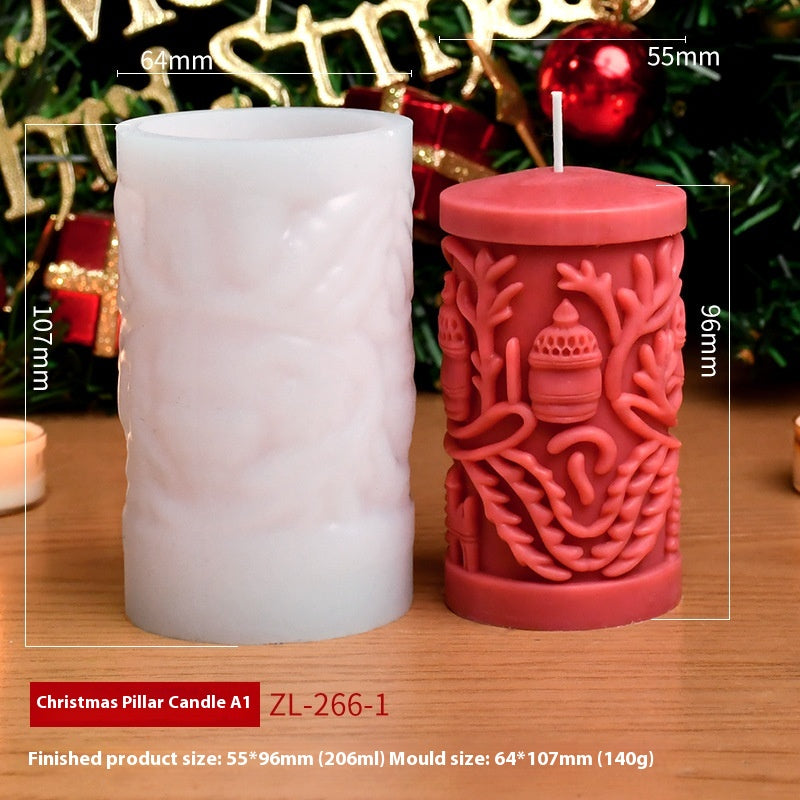 Christmas Cylindrical Aromatherapy Candle Silicone Mold
