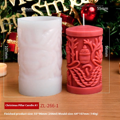 Christmas Cylindrical Aromatherapy Candle Silicone Mold