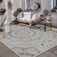 Medallion Easy Cleaning for Patio/ Deck Rugs,Balcony Rugs Indoor/Outdoor Area Rug 5' X 7' Cream