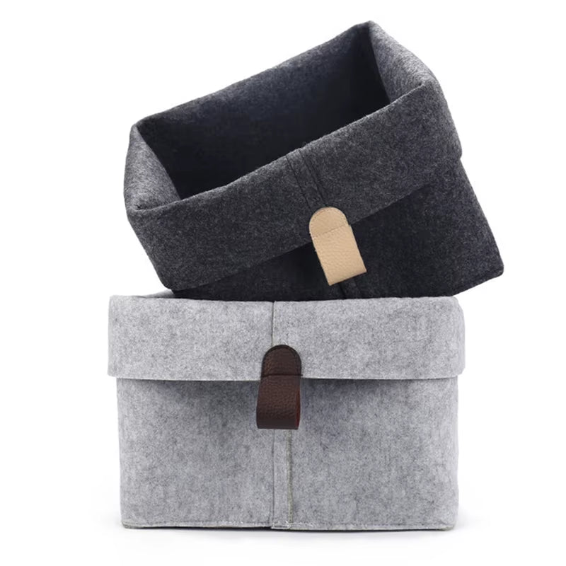 Various Clothes Felt Storage Baskets for Home Bathroom Office Toy Underwear Laundry Bucket Sundries Box for Dormitory