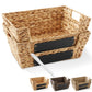 2Pk Wide Pantry Baskets, Wicker Hyacinth Seagrass Kitchen Shelf Storage Bins