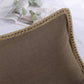 Linen Trimmed Farmhouse Series Decorative Throw Pillow, 20" X 20", Brown, 1 Pack