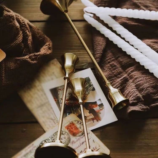 Copper-colored Vintage Candle Holder For Home Decor
