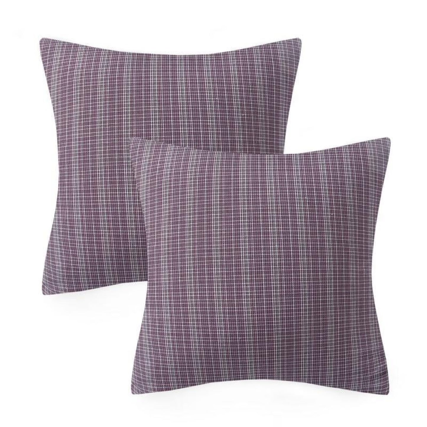 18" X 18" Modern, Contemporary, Transitional Black Plaid Polyester Throw Pillow , ( 2 Count)