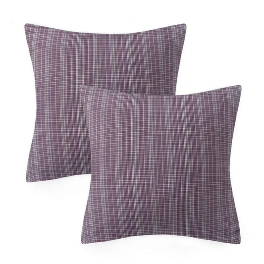 18" X 18" Modern, Contemporary, Transitional Black Plaid Polyester Throw Pillow , ( 2 Count)